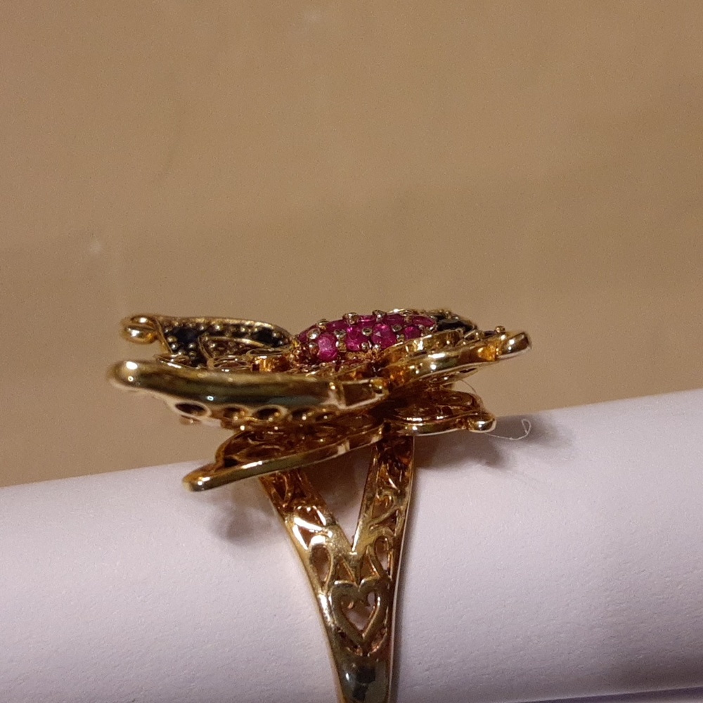 925 Genuine  Multi Sapphire and Ruby Butterfly. - Picture 10 of 15